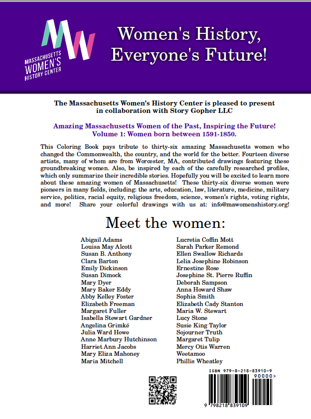 Amazing Massachusetts Women of the Past, Inspiring the Future! Coloring Book